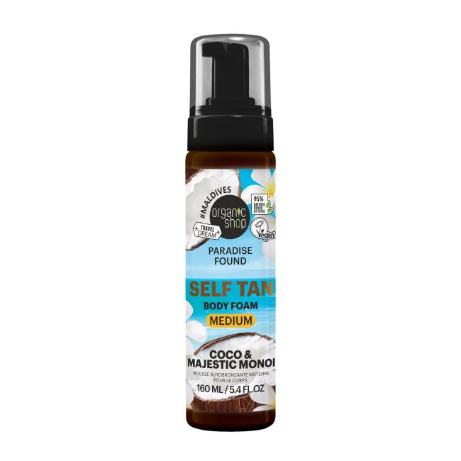 ORGANIC SHOP savaiminio įdegio kūno putos, 160 ml
