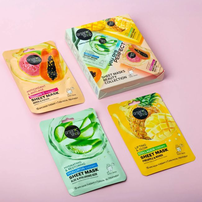ORGANIC SHOP YOU ARE PERFECT veido kaukių rinkinys (3 x 25 g)