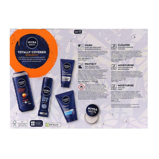 NIVEA TOTALLY COVERED vyrų kosmetikos rinkinys