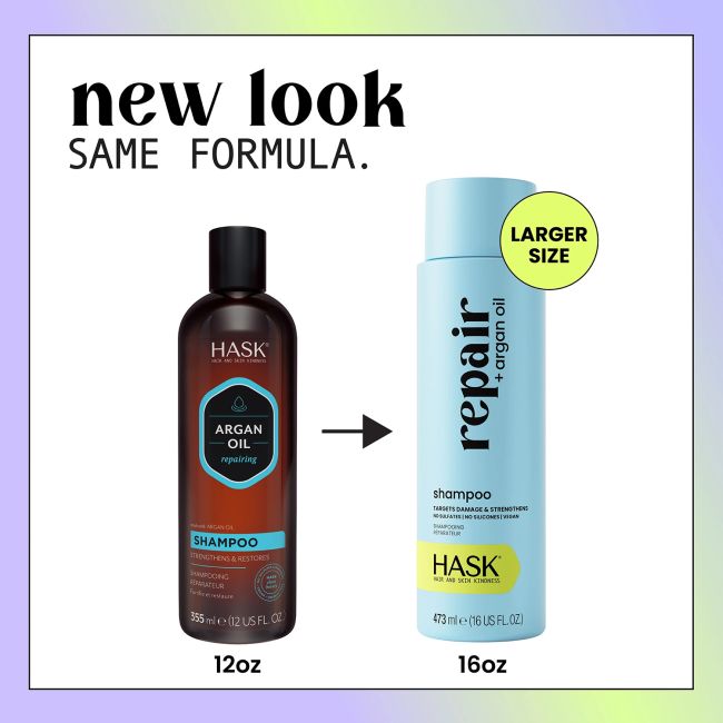 HASK REPAIR ARGAN OIL plaukų šampūnas, 473 ml