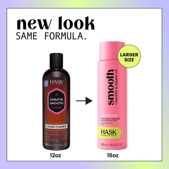 HASK SMOOTH KERATIN JOJOBA plaukų kondicionierius, 473 ml
