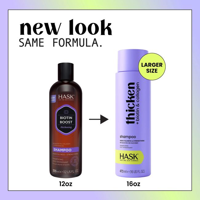 HASK THICKEN BIOTIN COLLAGEN plaukų šampūnas, 473 ml