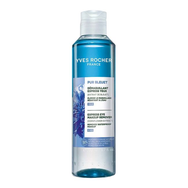 YVES ROCHER PUR BLEUET EXPRESS akių makiažo valiklis, 200 ml