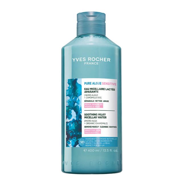YVES ROCHER PURE ALGUE SENSITIVE SOOTHING MILKY micelinis pienelis, 400 ml