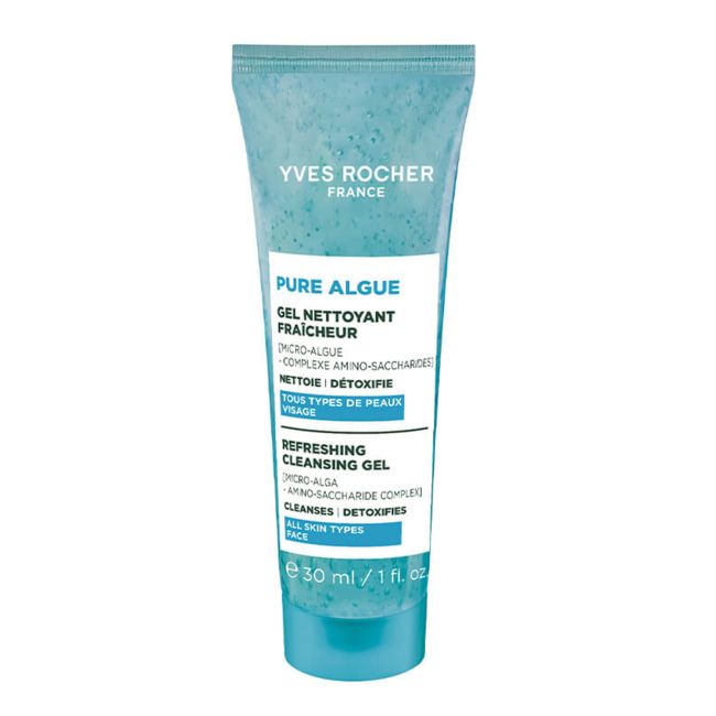 YVES ROCHER PURE ALGUE REFRESHING valomoji veido želė, 30 ml