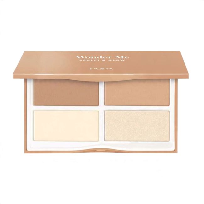 PUPA WONDER ME SCULPT & GLOW veido bruožų modeliavimo ir švytėjimo suteikiančių pudrų paletė, 12 g