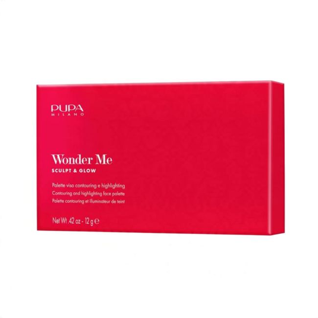PUPA WONDER ME SCULPT & GLOW veido bruožų modeliavimo ir švytėjimo suteikiančių pudrų paletė, 12 g