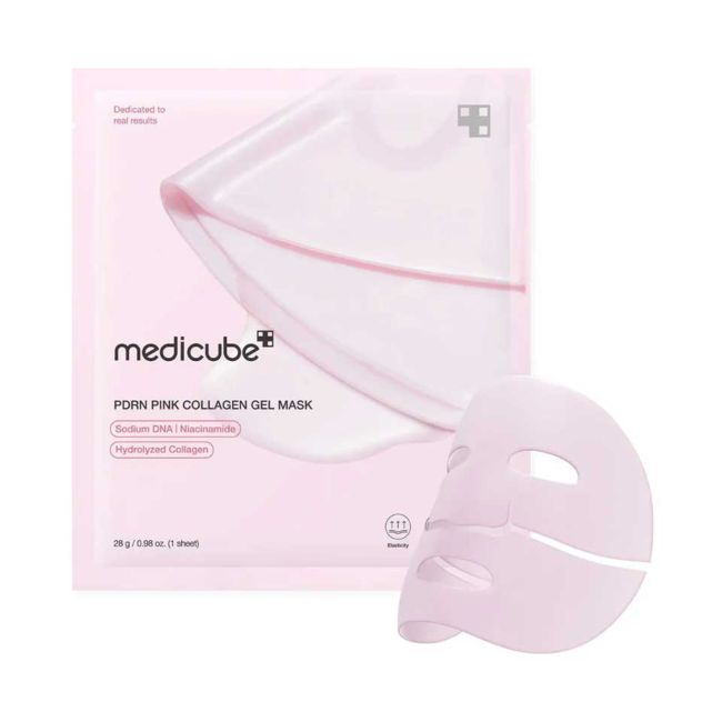 MEDICUBE PDRN PINK COLLAGEN GEL veido kaukės (4 X 28 g)