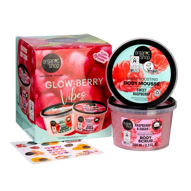 ORGANIC SHOP GLOW-BERRY VIBES kūno priežiūros priemonių rinkinys