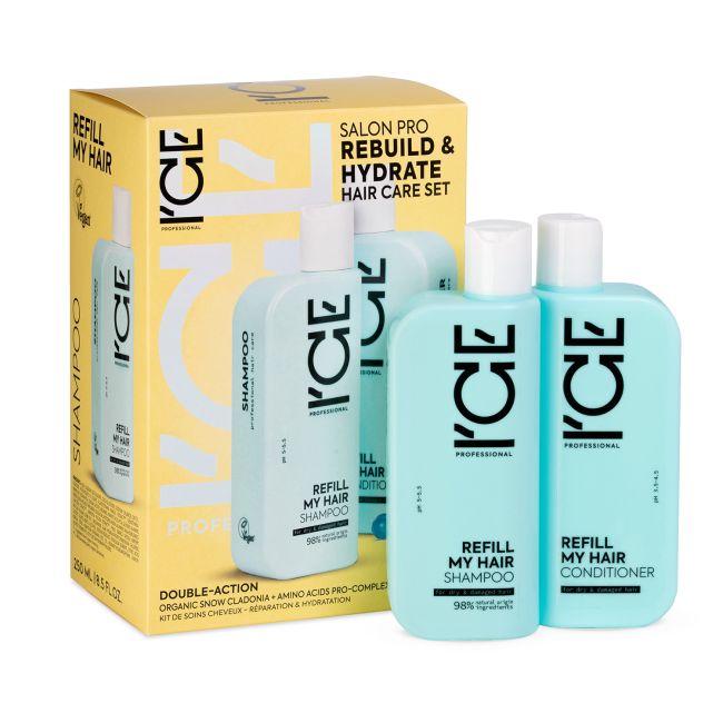 ICE PROFESSIONAL SALON PRO REBUILD & HYDRATE plaukų priežiūros priemonių rinkinys