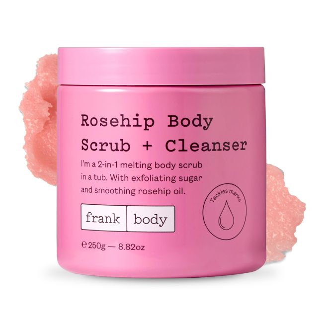 FRANK BODY ROSEHIP kūno šveitiklis + valiklis, 250 g