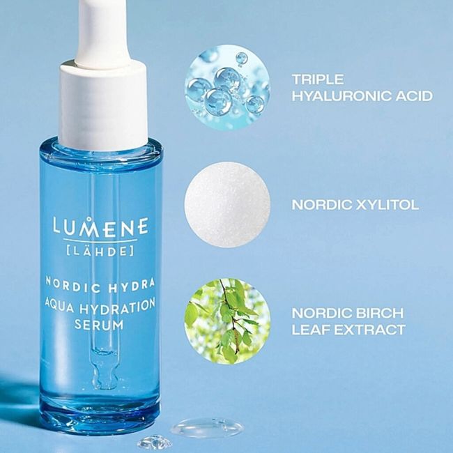 LUMENE LAHDE NORDIC HYDRA AQUA SERUM veido serumas, 30 ml