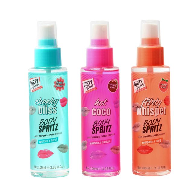 DIRTY WORKS FRESH & FLIRTY kūno purškiklių rinkinys