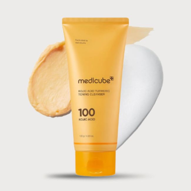 MEDICUBE KOJIC ACID TURMERIC TONING veido valiklis, 120 g