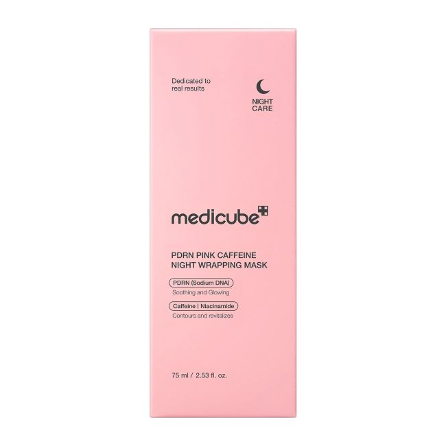 MEDICUBE PDRN PINK CAFFEINE NIGHT WRAPPING naktinė veido kaukė, 75 ml