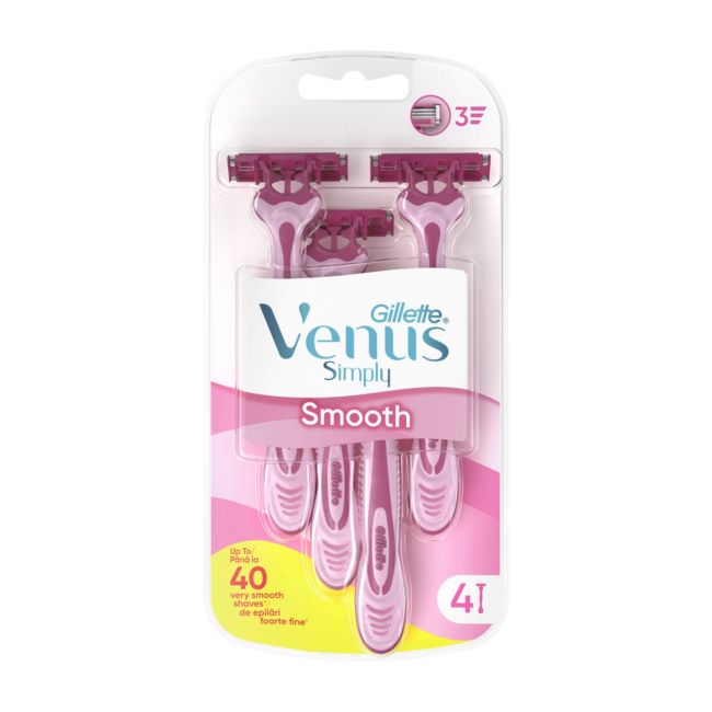 GILLETTE VENUS SIMPLY SMOOTH vienkartiniai skustuvai (4 vnt.)