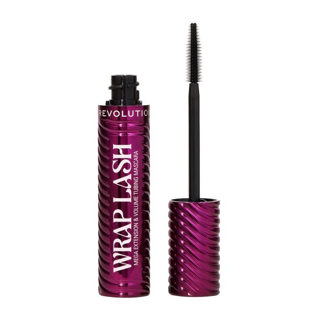 MAKEUP REVOLUTION WRAP LASH MEGA EXTENSION & VOLUME TUBING blakstienų tušas, 8,5 ml