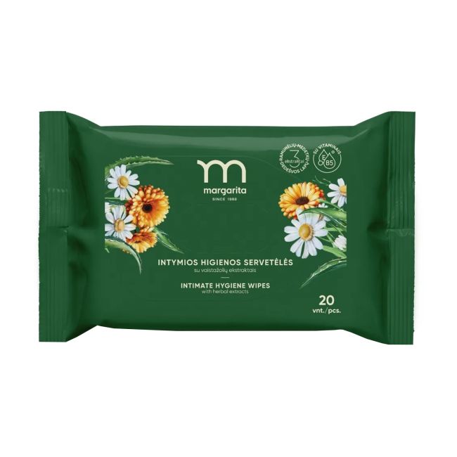MARGARITA intymios higienos drėgnos servetėlės (20 vnt.)