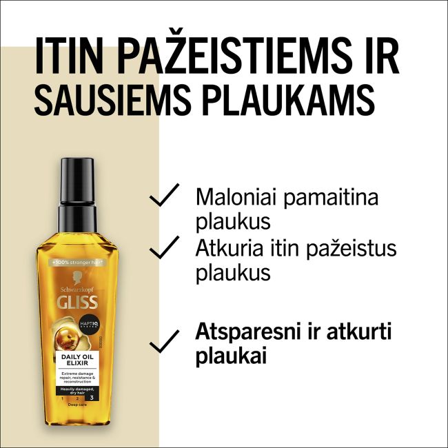 GLISS DAILY OIL aliejinis eliksyras, 75 ml
