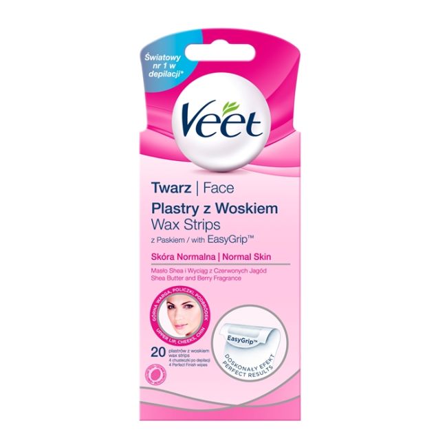 VEET veido depiliacinės juostelės normaliai odai prižiūrėti (20 vnt.)