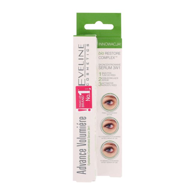 EVELINE 3W1 blakstienų serumas, 10 ml