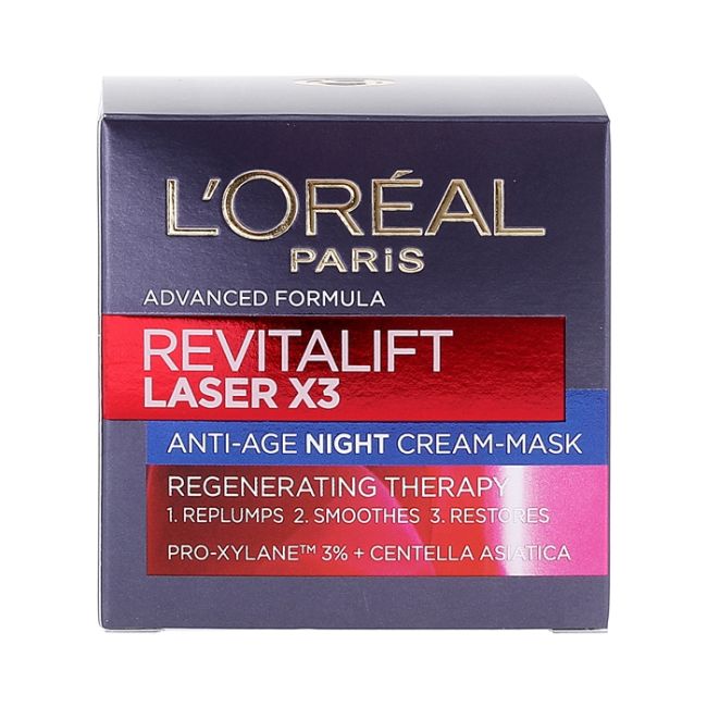 L'OREAL REVITALIFT LASER X3 naktinis kremas arba kaukė, 50 ml