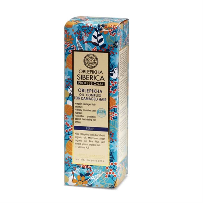 NATURA SIBERICA OBLEPIKHA pažeistų plaukų aliejus, 50 ml
