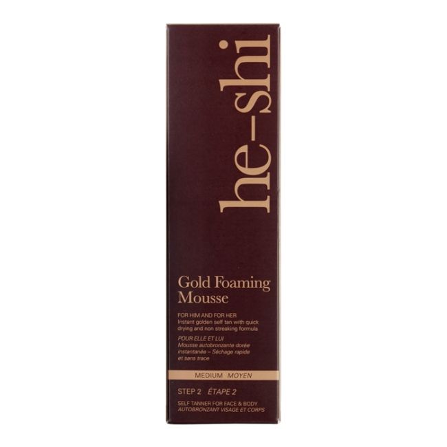 HE - SHI GOLD veido ir kūno savaiminio įdegio putos, 150 ml