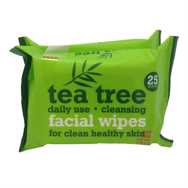 TEA TREE CLEANSING drėgnos veido servetėlės (2 x 25 vnt.)