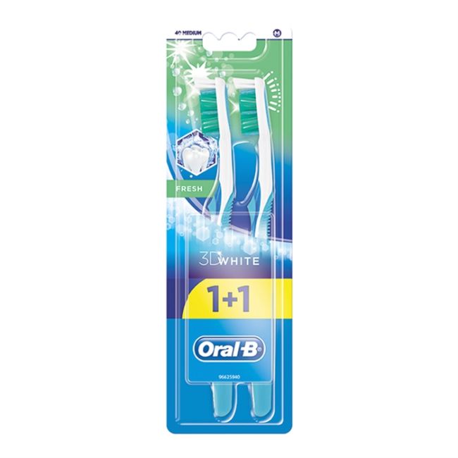 ORAL B 3DWHITE FRESH dantų šepetėlis (2 vnt.)
