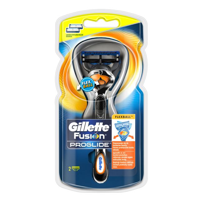 GILLETTE FFUSION PROGLIDE skustuvas ir 2 keičiamosios galvutės