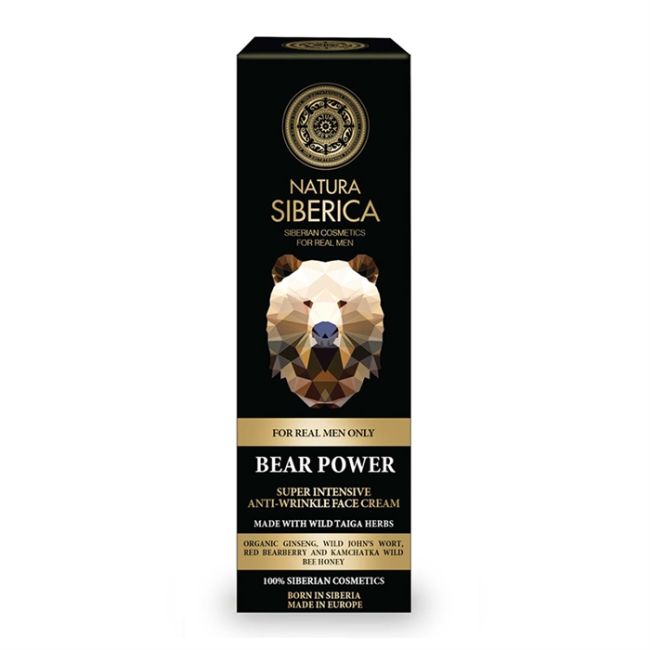 NATURA SIBERICA MEN BEAR POWER vyrų veido kremas, 50 ml