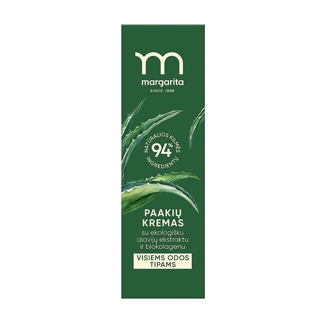 MARGARITA paakių kremas su alavijų ekstraktu, biokolagenu ir vitaminais, 15 ml
