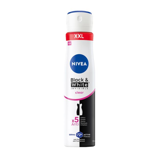 NIVEA INVISIBLE BLACK & WHITE moterų dezodorantas, 250 ml