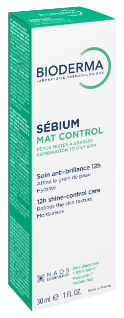 BIODERMA SEBIUM MAT CONTROL SHINE-CONTROL veido kremas, 30 ml