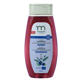 MARGARITA plaukų šampūnas su su mėlynių ir šalavijų ekstraktais, 400 ml