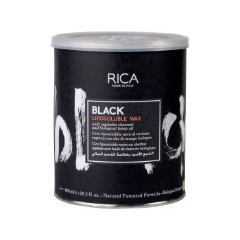 RICA BLACK LIPOSOLUBLE kūno depiliacinis vaškas, 800 ml