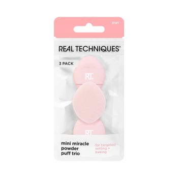 REAL TECHNIQUES MINI MIRACLE PUFF TRIO makiažo kempinėlės (3 vnt.)
