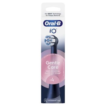 ORAL-B IO GENTLE CARE keičiamosios elektrinio dantų šepetėlio galvutės (4 vnt.)