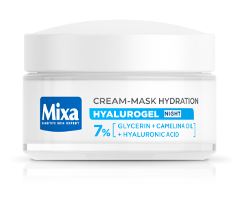 MIXA HYALUROGEL drėkinamasis naktinis kremas - kaukė, 50 ml