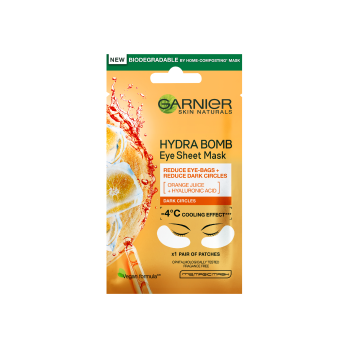 GARNIER SKIN NATURALS lakštinė paakių kaukė, 6 g