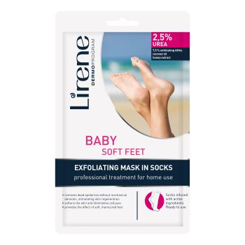 LIRENE DERMO PROGRAM BABY SOFT FEET šveičiamoji pėdų kaukė kojinės