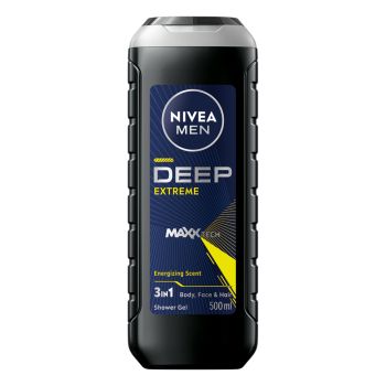 NIVEA MEN DEEP SPORT 3 IN 1 kūno veido ir plaukų dušo želė, 500 ml