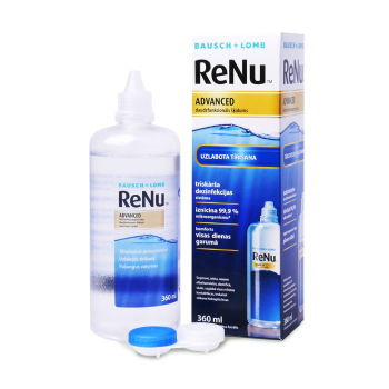 RENU ADVANCED universalus tirpalas kontaktiniams lęšiams prižiūrėti, 360 ml
