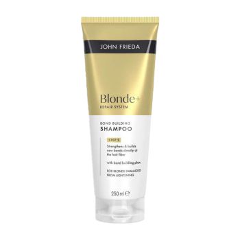 JOHN FRIEDA BLONDE+ REPAIR SYSTEM BOND BUILDING plaukų šampūnas, 250 ml