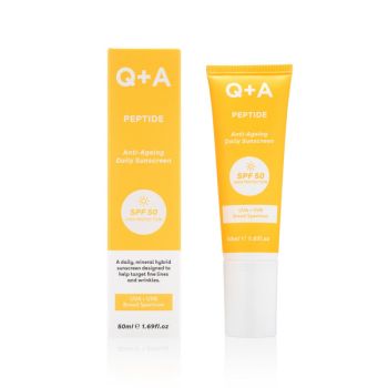 Q+A PEPTIDE ANTI-AGEING SPF50 apsauginis veido kremas nuo saulės, 50 ml