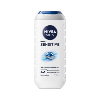 NIVEA MEN SENSITIVE kūno, veido ir plaukų dušo želė, 250 ml