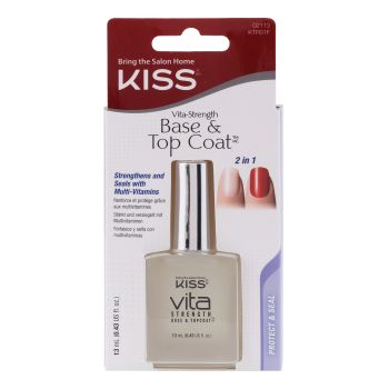 KISS VITA-STRENGTH nagų lako pagrindas ir viršutinis nagų lako sluoksnis, 13 ml