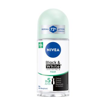 NIVEA BLACK & WHITE INVISIBLE rutulinis dezodorantas, 50 ml