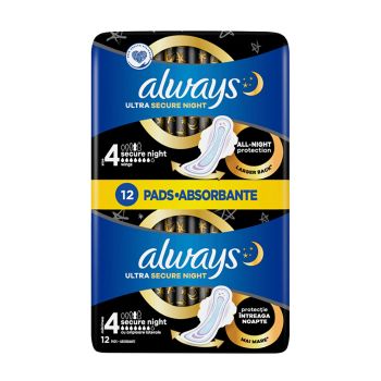 ALWAYS ULTRA SECURE NIGHT higieniniai paketai (12 vnt.)